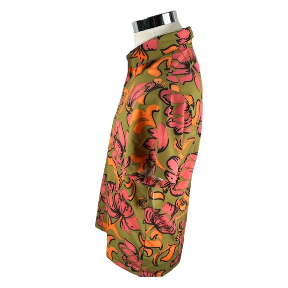 The Seea Hawaiian Reed Shirt Womens Small Green Short Sleeve Button Freya New - Picture 5 of 10